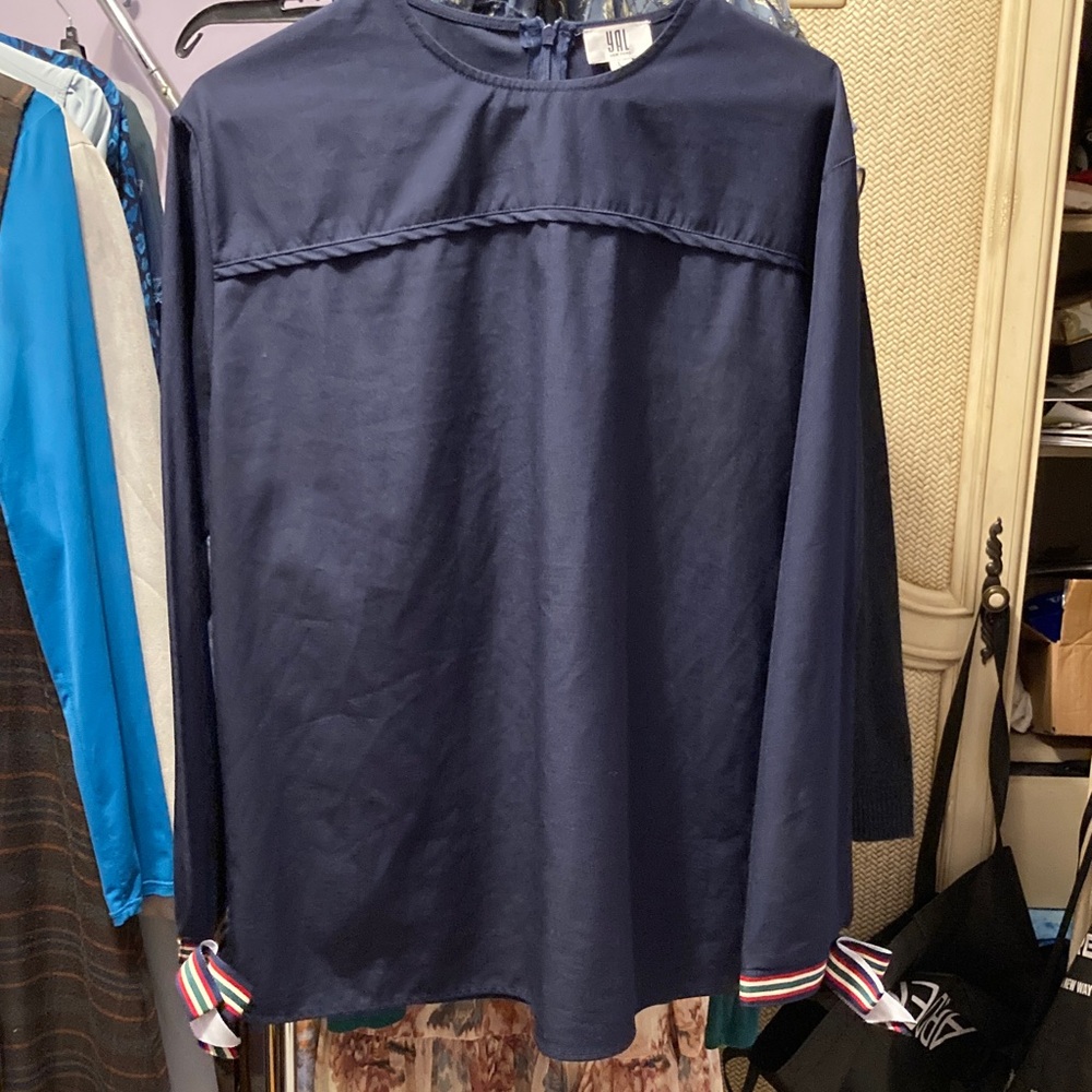 Navy Long Sleeve Blouse